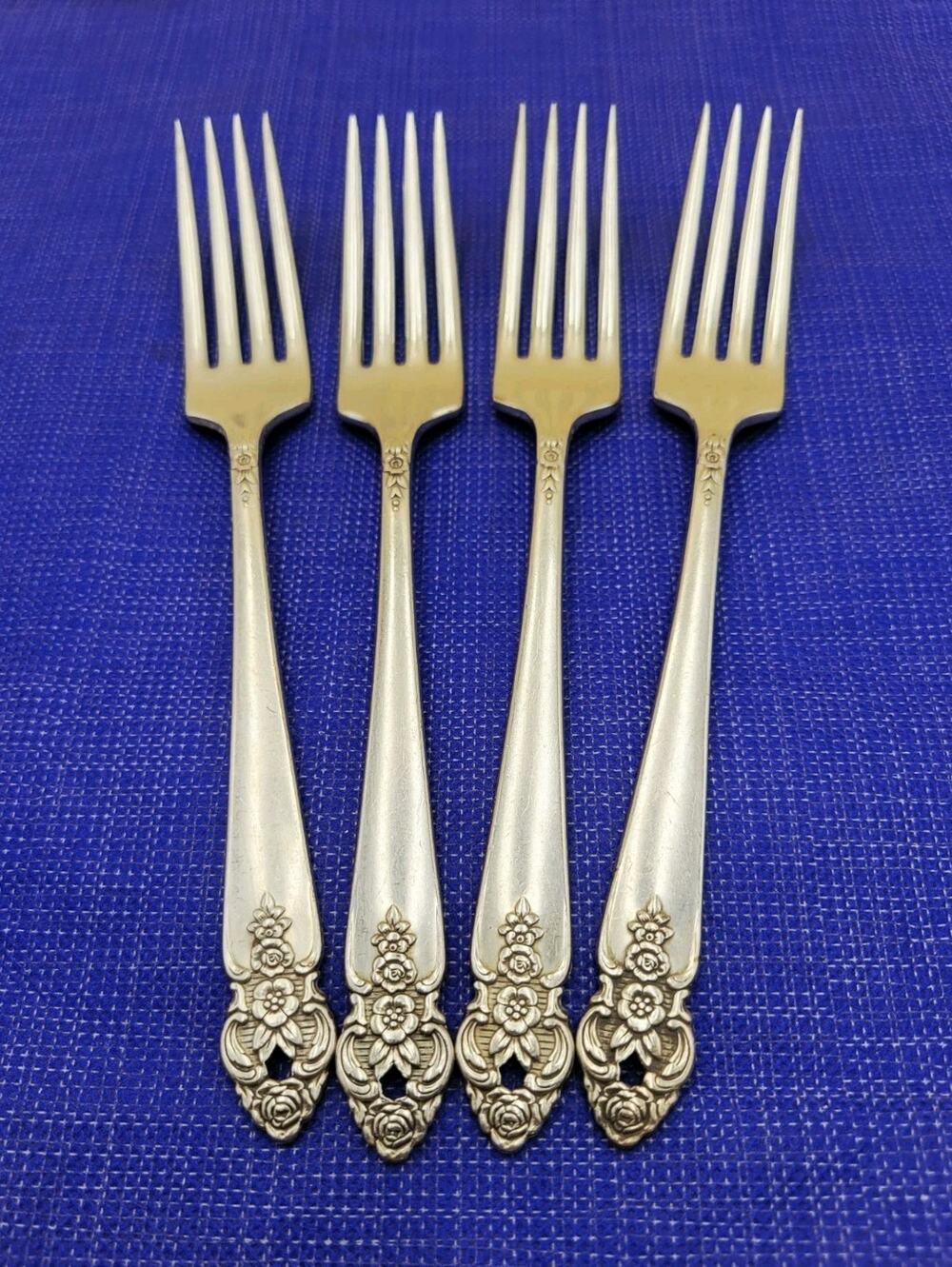 Oneida DISTINCTION SilverPlate Prestige 1951 Silverware Dinner Fork Set of 4